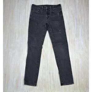 American Eagle Gray Airflex+ Skinny Distressed Denim Casual Men's Jeans 28X32